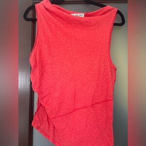 We The Free Coral-Red Layered Tank Top